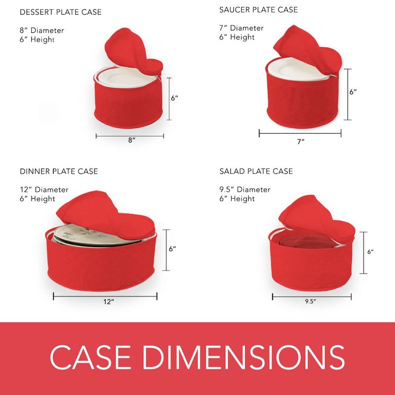 LAMINET مجموعة تخزين أدوات المائدة المبطنة من LAMINET 6 قطع - تشمل 4 صناديق للأطباق، 1 صندوق للأكواب وصندوق للطبق الكبير - أحمر - Image 5